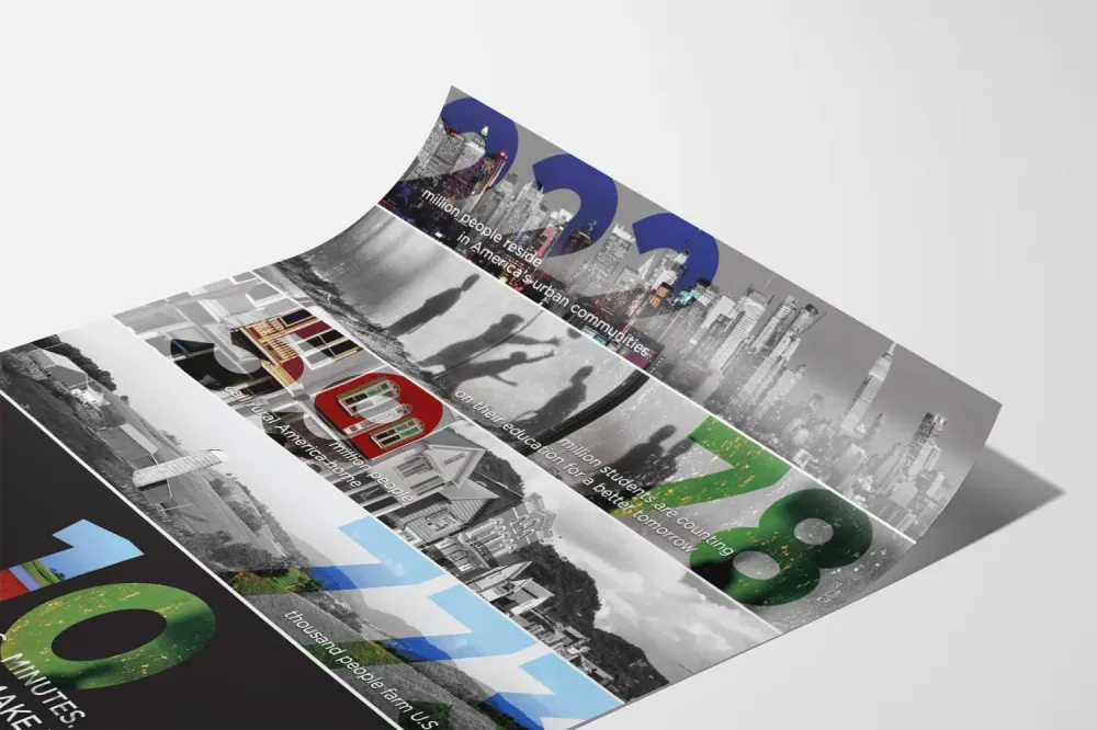 Plakat Edukacyjny Spis Ludności 2010 Ameryka Miejska i Wiejska