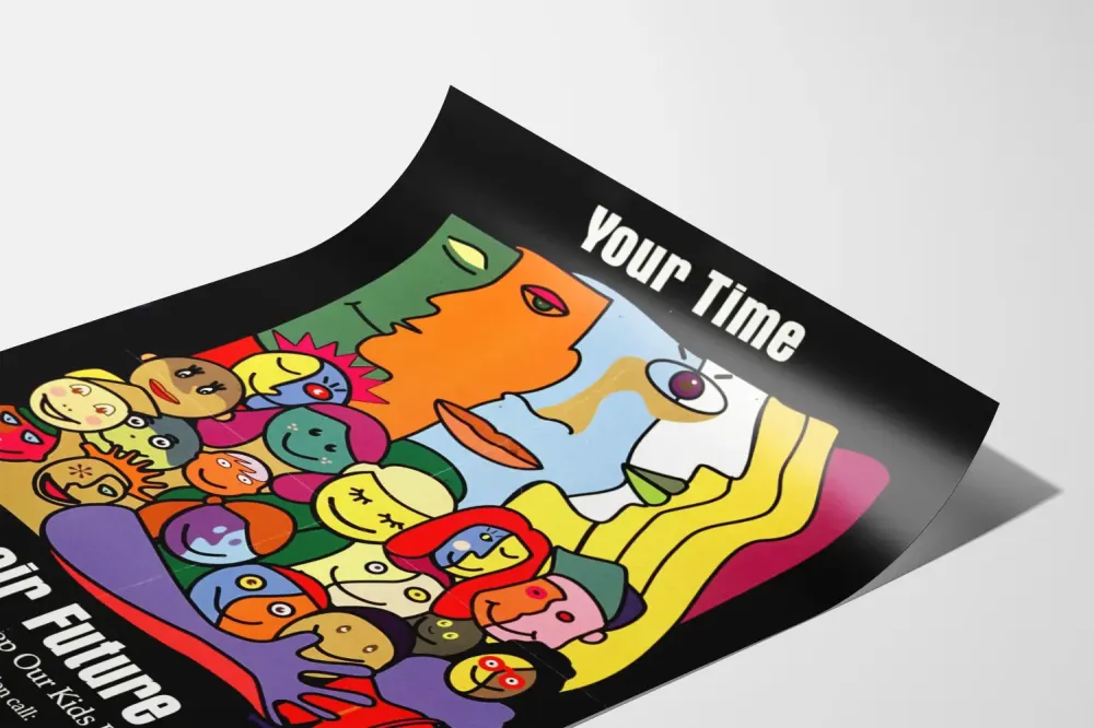 Plakat edukacyjny Your Time Their Future - Kolorowy i zaangażowany design