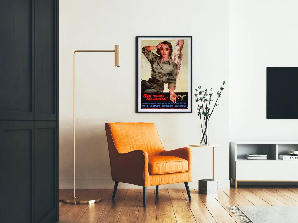 Plakat z epoki US Army Nurse Corps - Potrzeba więcej pielęgniarek
