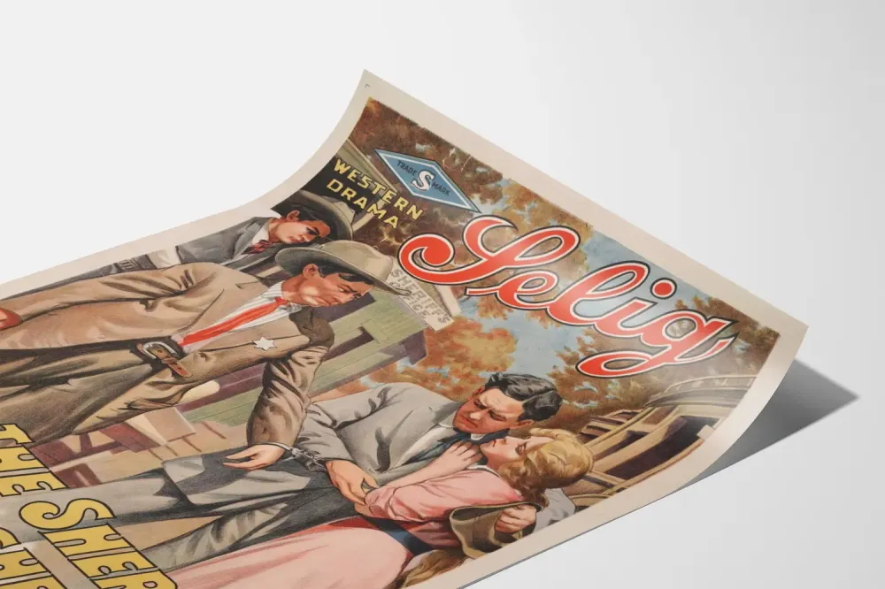Plakat z epoki westernowego dramatu « Dlaczego szeryf jest kawalerem »