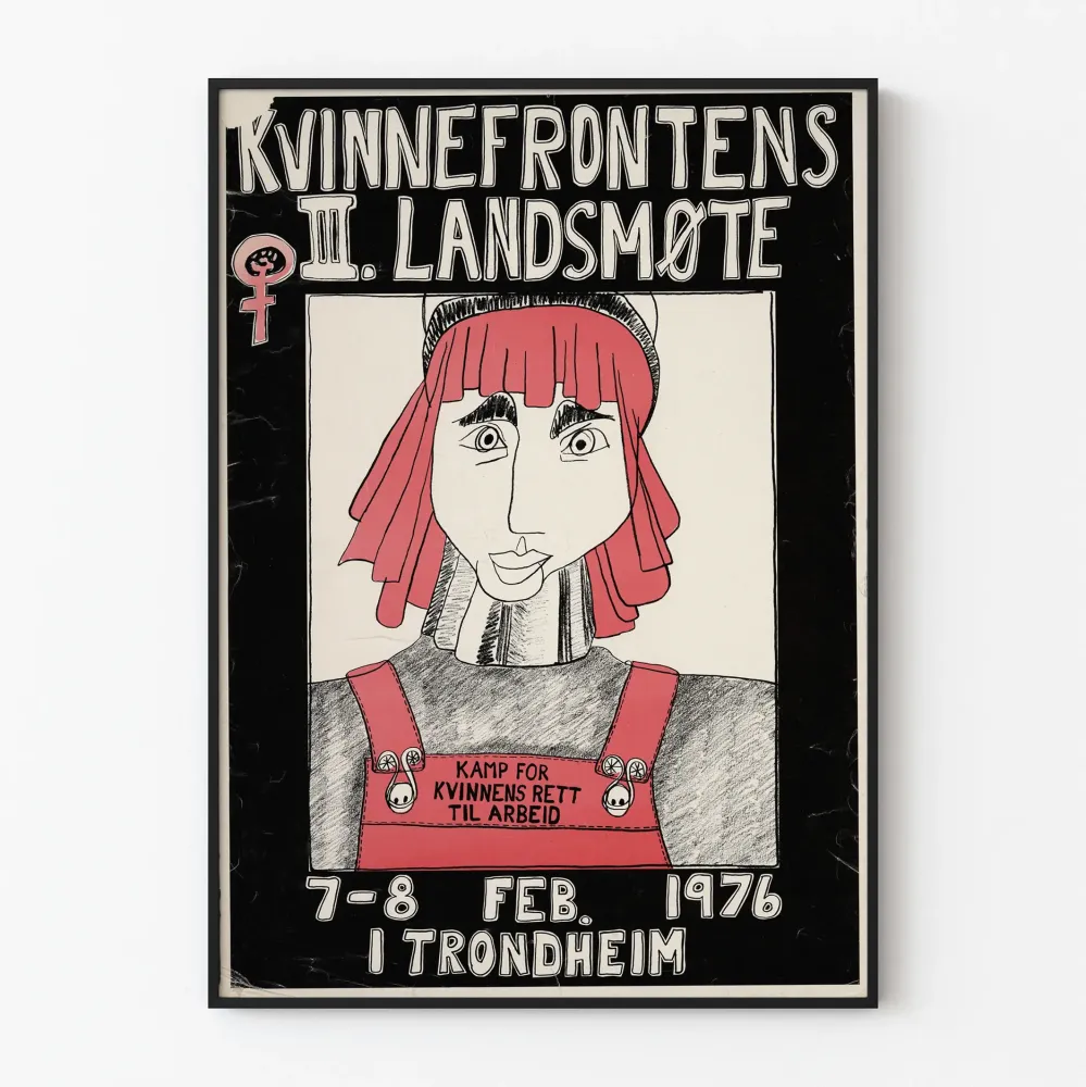 Plakat feministyczny vintage Kvinnefrontens III Landsmøte 1976