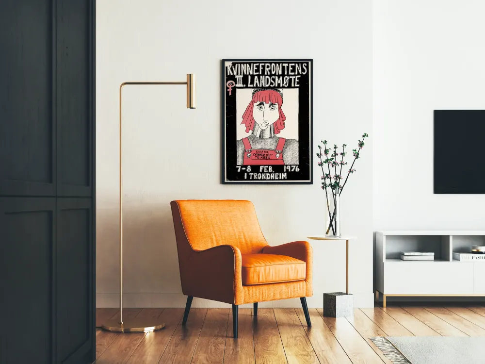 Plakat feministyczny vintage Kvinnefrontens III Landsmøte 1976