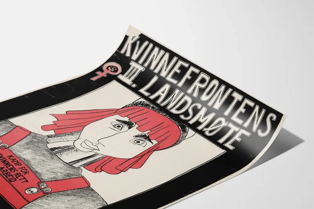 Plakat feministyczny vintage Kvinnefrontens III Landsmøte 1976