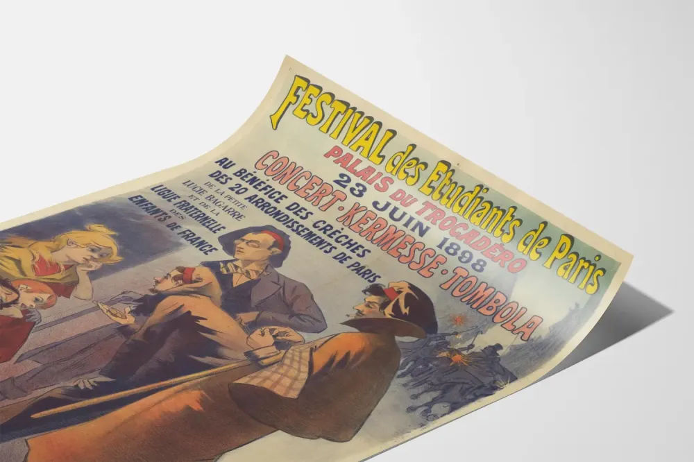 Plakat Festiwal Studentów Paryż 1898 - Historyczna Dekoracja Ścienna