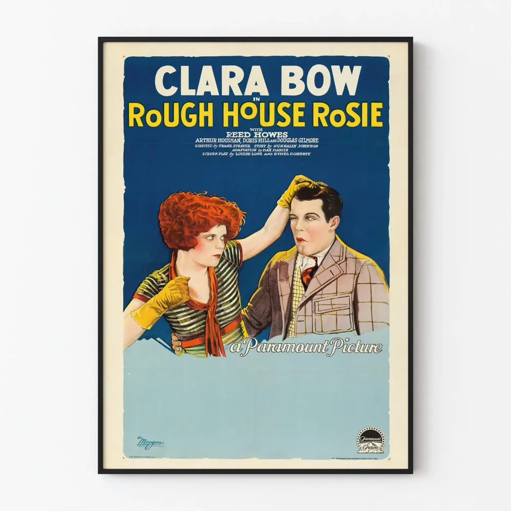 Plakat filmowy vintage Rough House Rosie z Clarą Bow