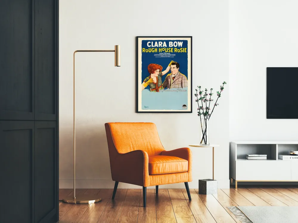 Plakat filmowy vintage Rough House Rosie z Clarą Bow