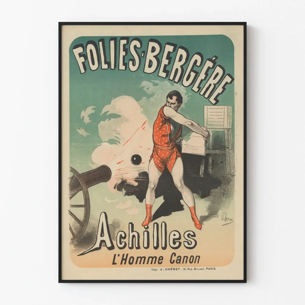 Plakat Folies Bergère Achilles L'Homme Canon vintage