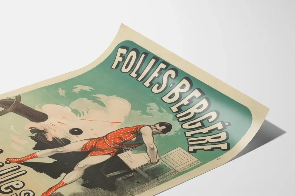 Plakat Folies Bergère Achilles L'Homme Canon vintage