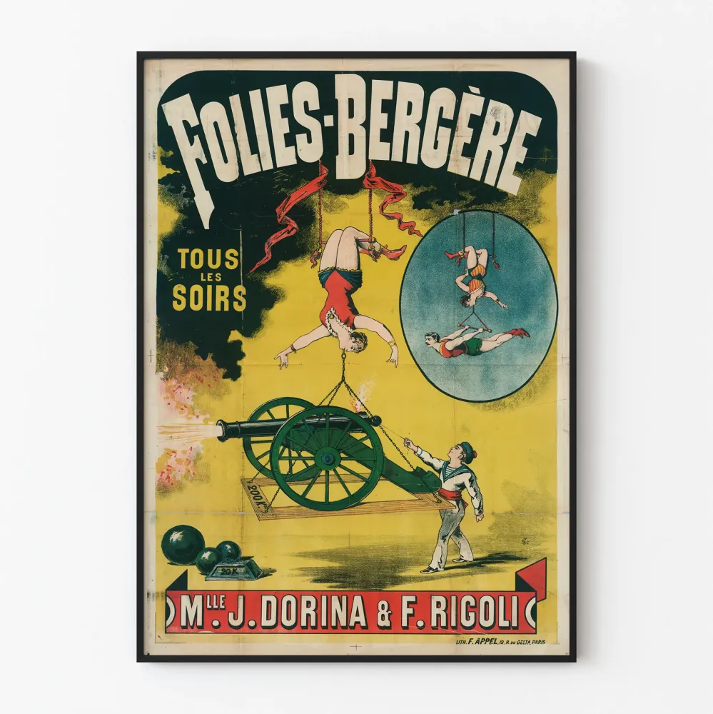 Plakat Folies Bergère z Mlle J. Dorina i F. Rigoli
