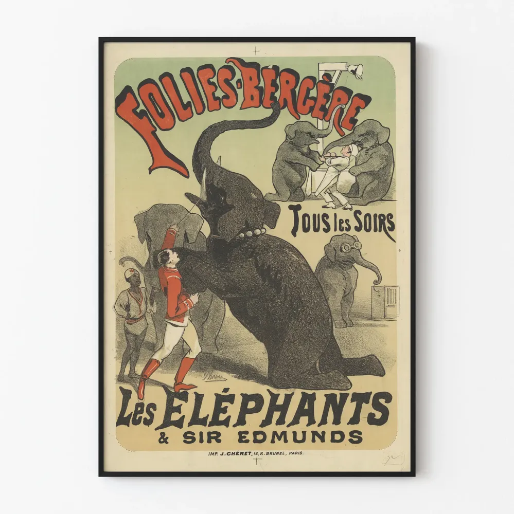 Plakat Folies Bergère Słonie Sir Edmunds