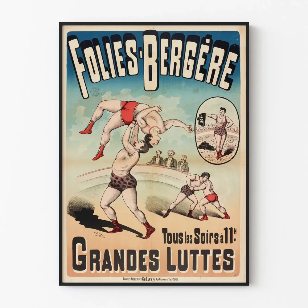 Plakat Folies Bergère – Wielkie walki wieczory o 11:00