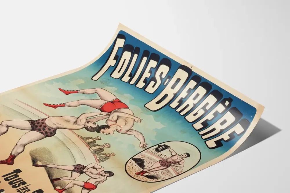 Plakat Folies Bergère – Wielkie walki wieczory o 11:00