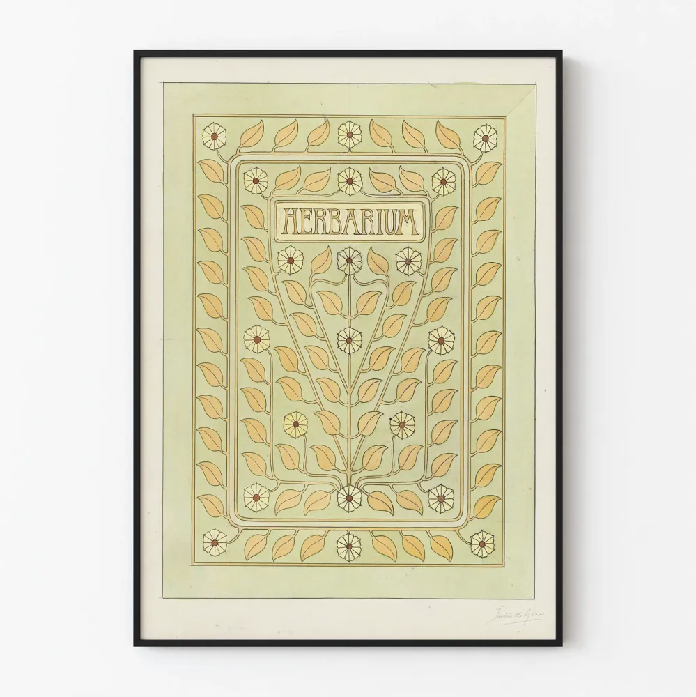 Plakat Herbarium z stylizowanym motywem kwiatowym do dekoracji ścian