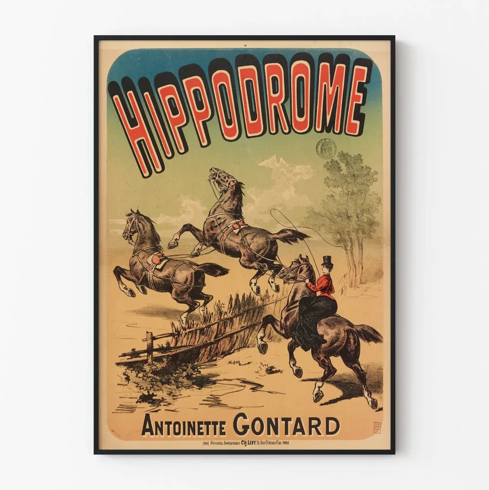 Plakat Hipodrom Antoinette Gontard vintage wyścigi konne