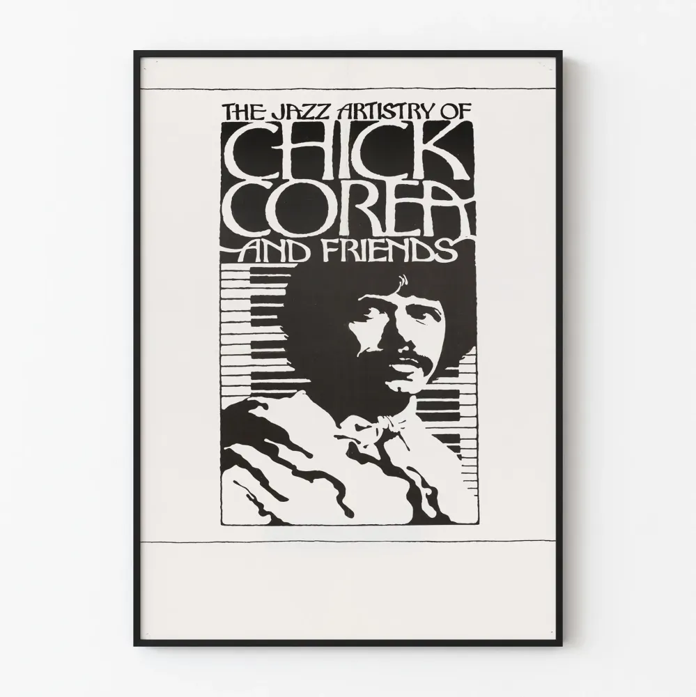 Plakat Jazz Chick Corea i Przyjaciele Czarnobiały
