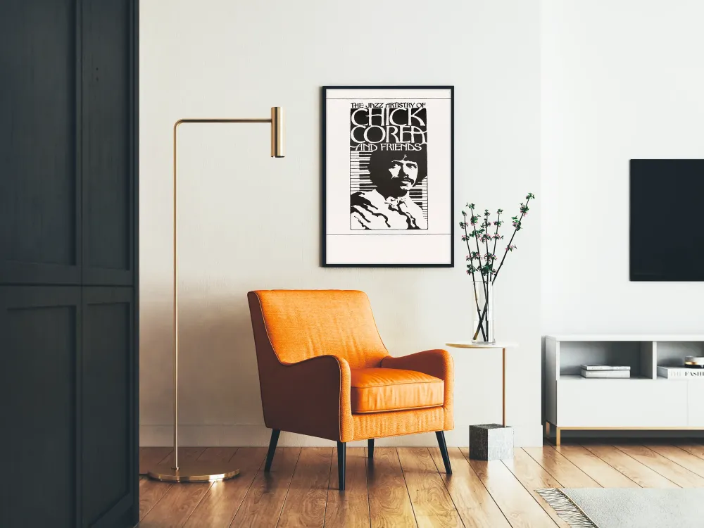 Plakat Jazz Chick Corea i Przyjaciele Czarnobiały