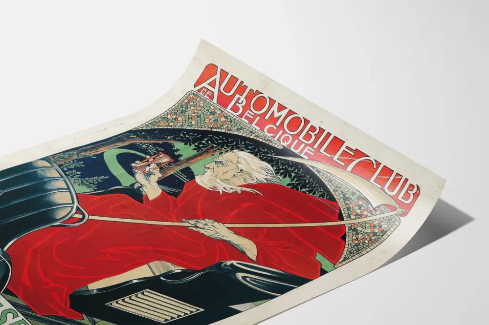 Plakat Klubu Samochodowego Belgii Wyścig Brukselsko-Spa