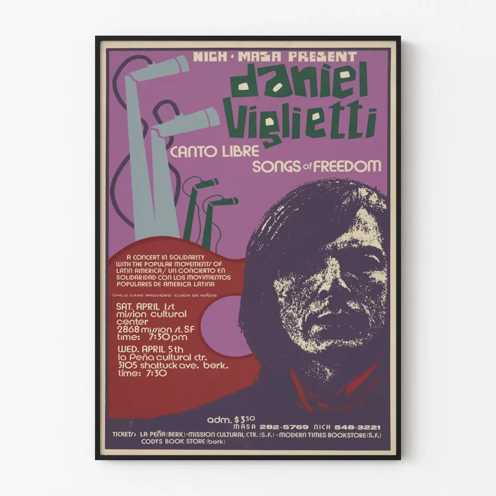 Plakat Koncert Daniel Viglietti Canto Libre Songs Freedom