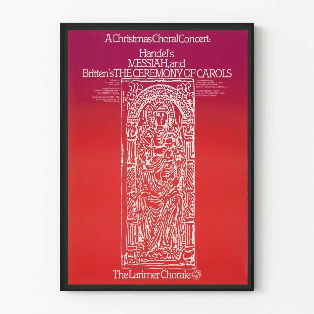 Plakat koncertu chóralnego na Boże Narodzenie - Handel i Britten