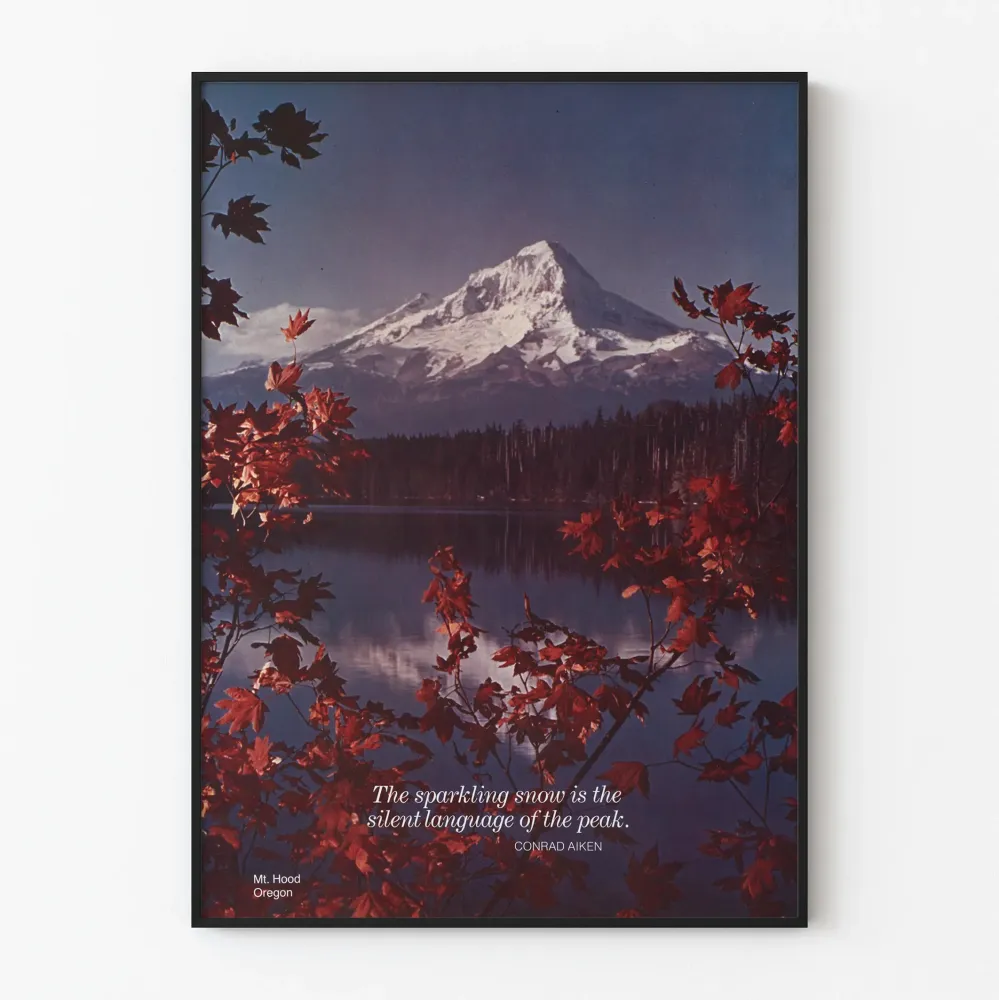 Plakat Krajobraz Górski Mt Hood Oregon z Inspirującym Cytatem