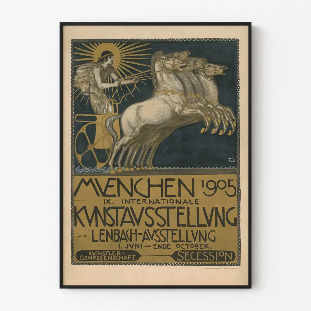 Plakat Międzynarodowa Wystawa Sztuki Monachium 1905 Secesja