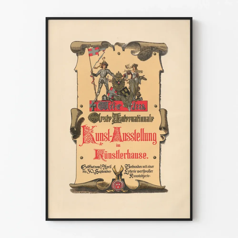 Plakat Międzynarodowa Wystawa Sztuki w Wiedniu 1882