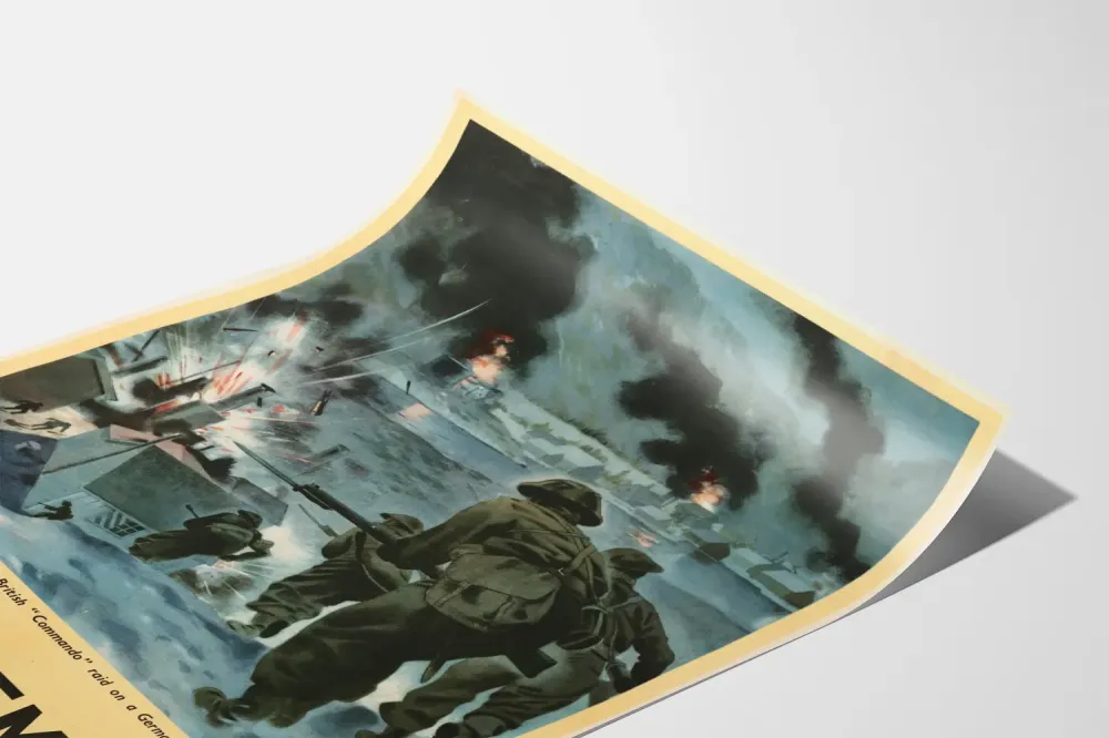 Plakat militarny brytyjskiego rajdu komandosów w Norwegii