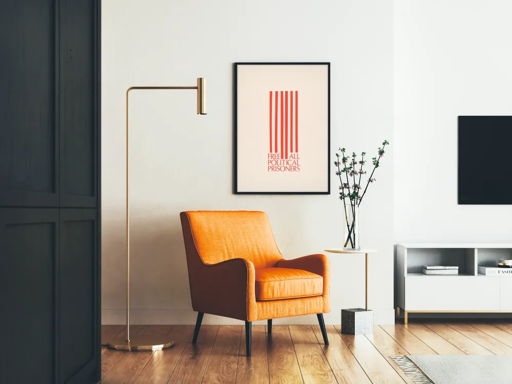 Plakat minimalistyczny Wolny wszystkich więźniów politycznych