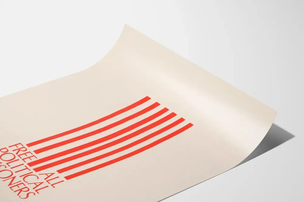 Plakat minimalistyczny Wolny wszystkich więźniów politycznych