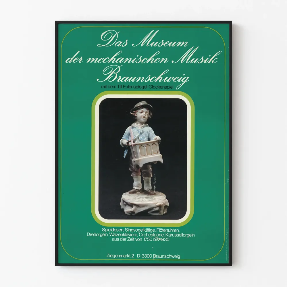 Plakat muzeum muzyki mechanicznej w Brunszwiku
