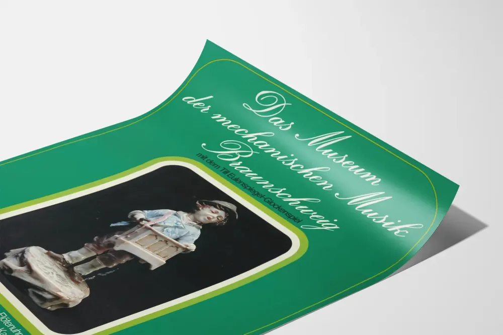 Plakat muzeum muzyki mechanicznej w Brunszwiku