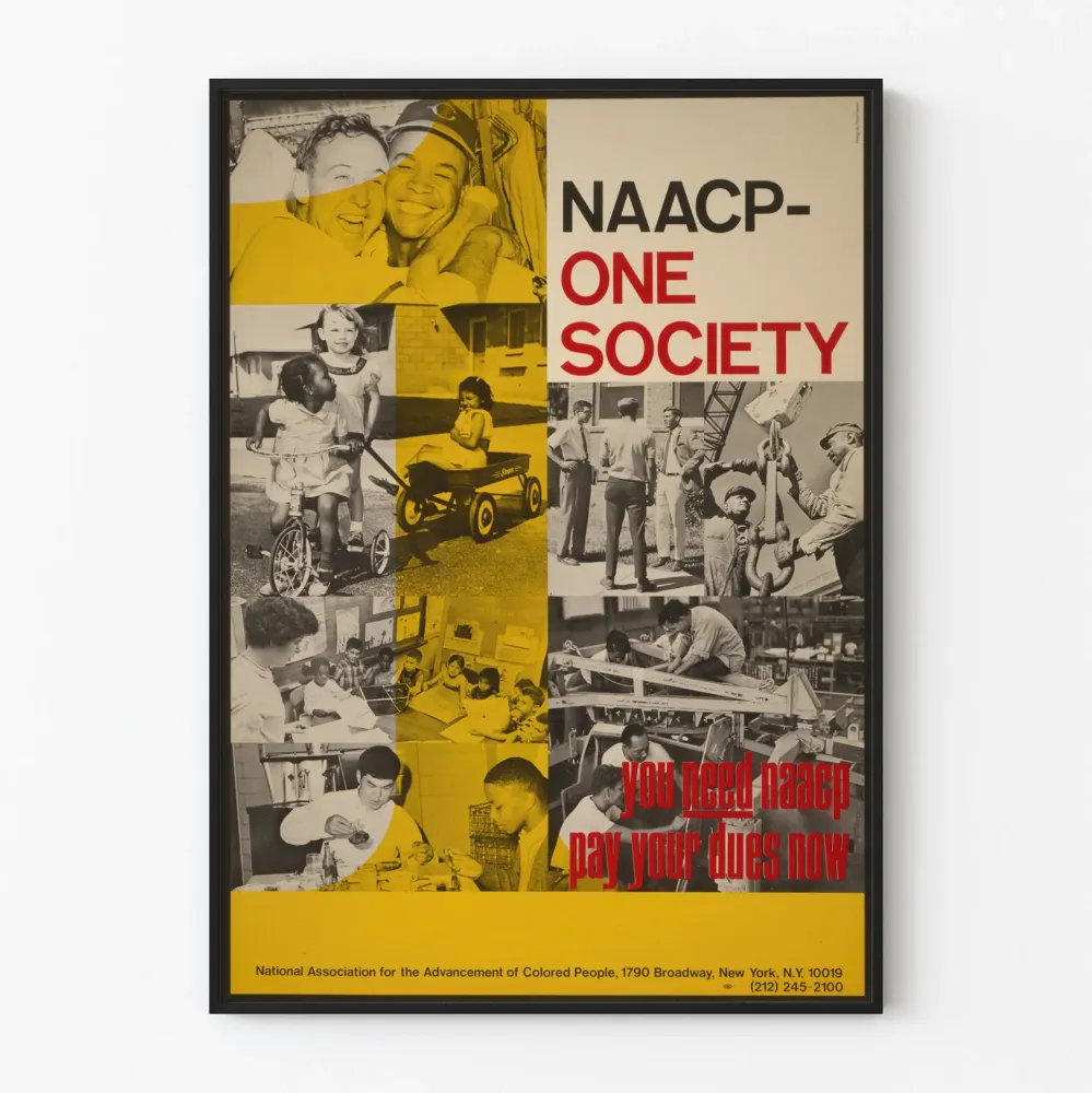 Plakat NAACP One Society - Plakat vintage promocyjny społeczny