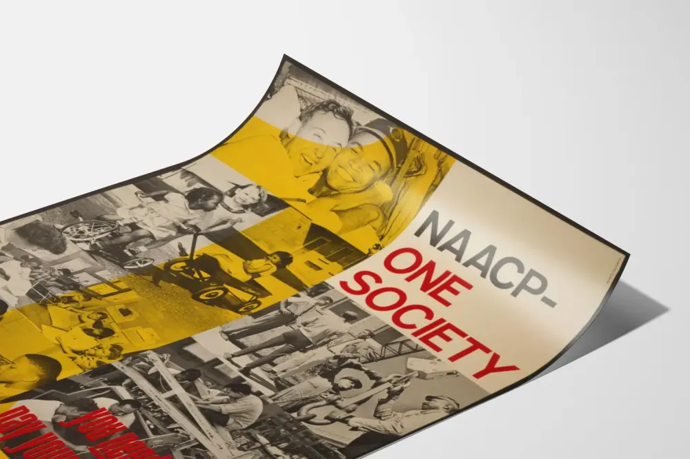 Plakat NAACP One Society - Plakat vintage promocyjny społeczny