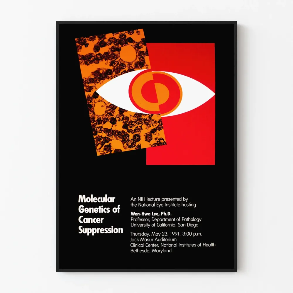 Plakat naukowy vintage genetyka i eliminacja raka