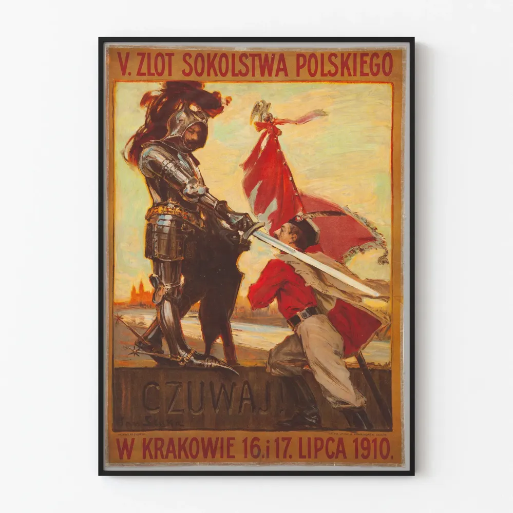 Plakat z okazji V. Kongresu Sokoł Polskiego w Krakowie 1910