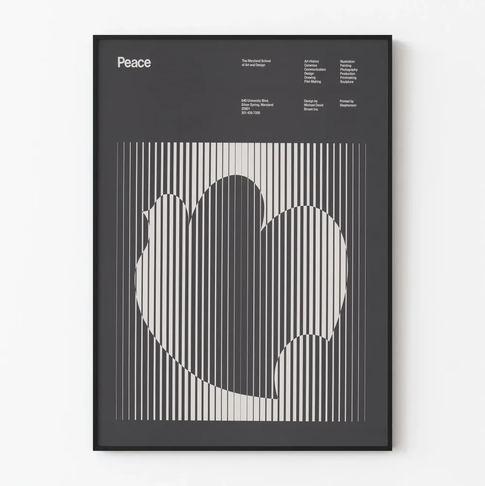 Plakat Pokój - Projekt graficzny w czerni i bieli