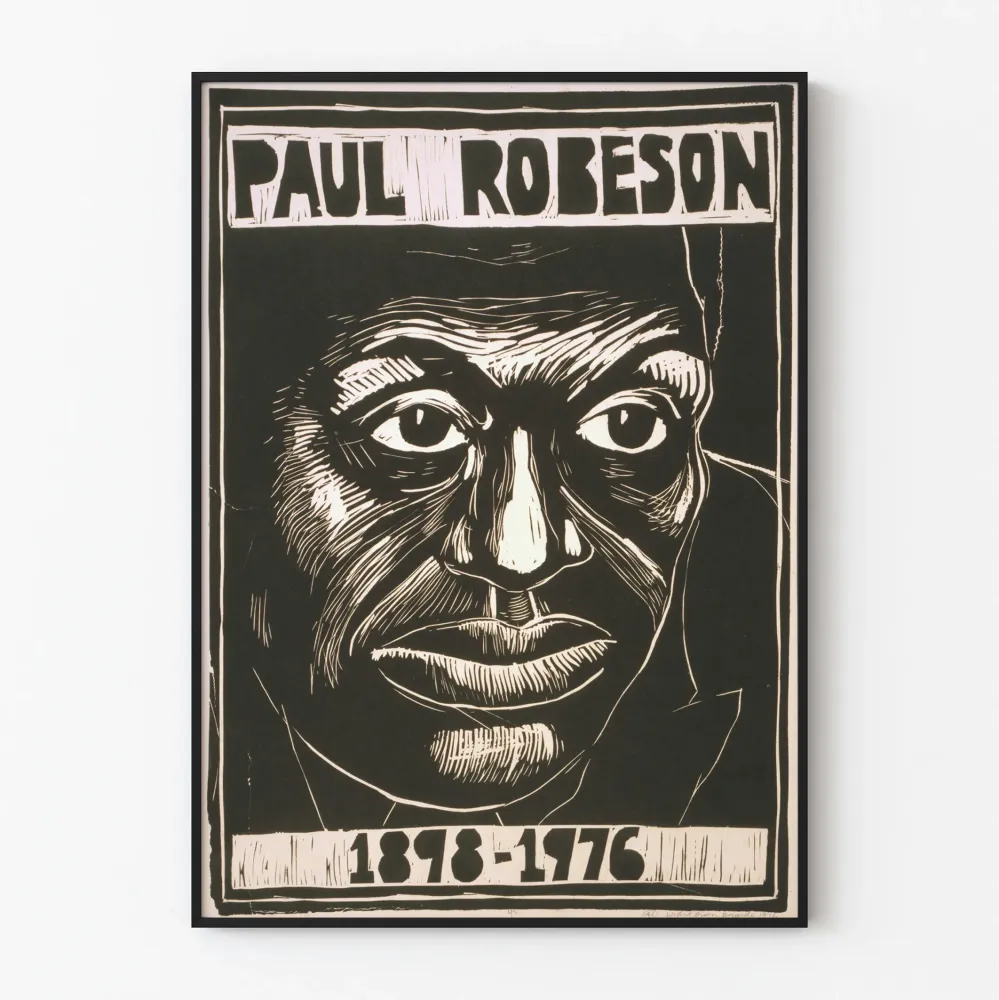 Plakat portret linoryt Paul Robeson 1898-1976