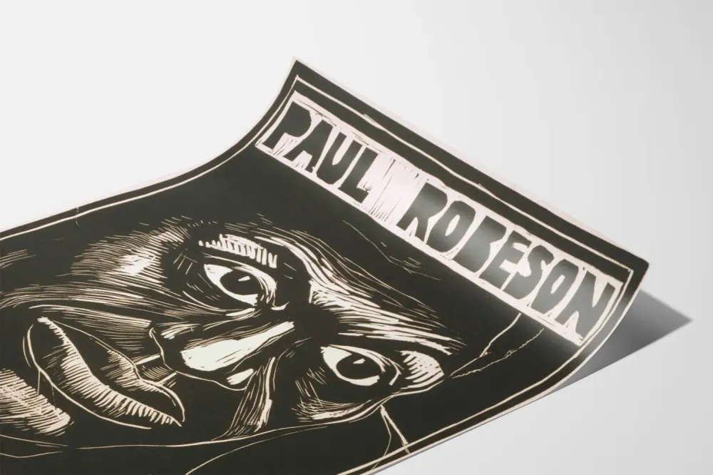 Plakat portret linoryt Paul Robeson 1898-1976