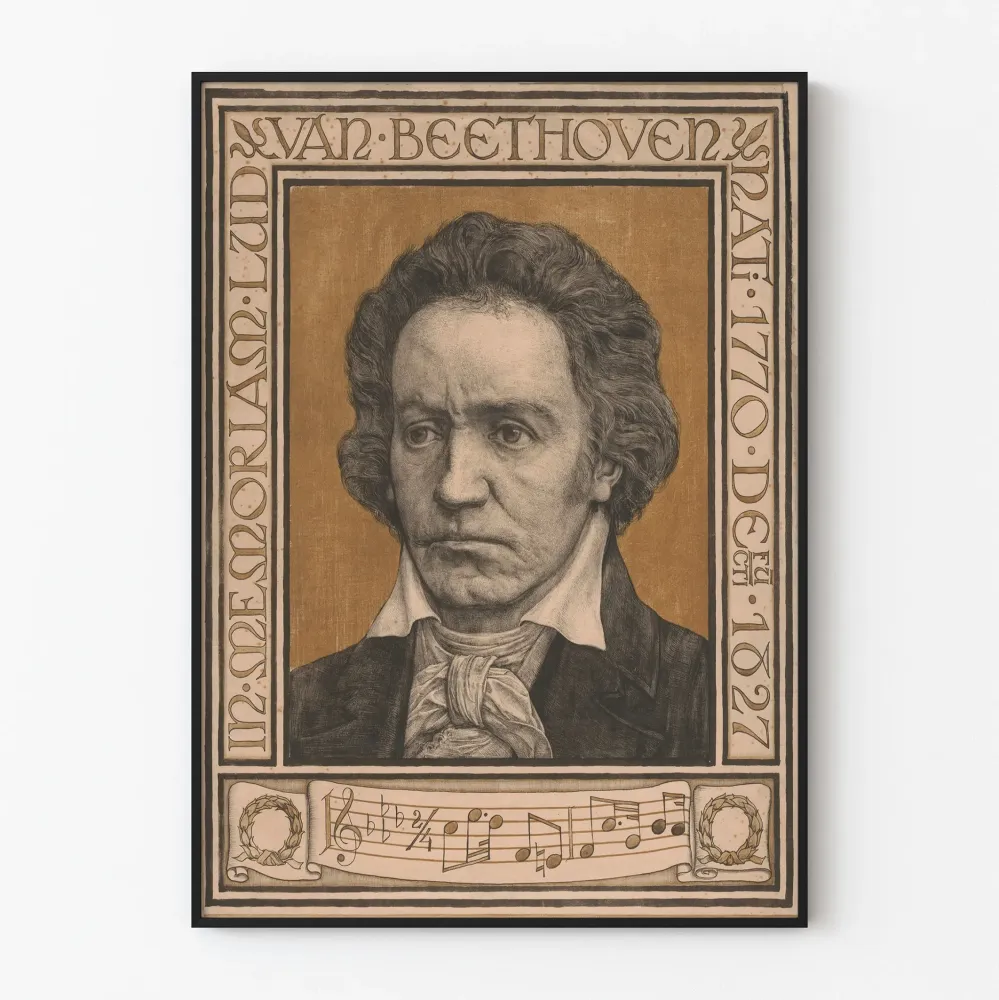 Plakat portret Ludwig van Beethoven do dekoracji ściennej muzycznej