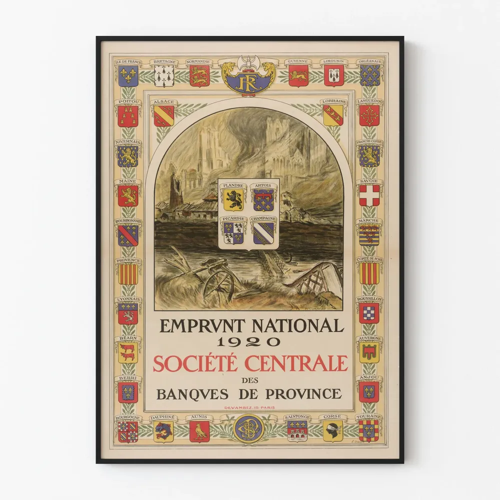 Plakat Pożyczka Narodowa 1920 - Główne Towarzystwo Banków Prowincjonalnych