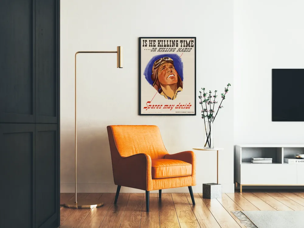 Plakat propagandowy z czasów II wojny światowej pilot lotnik