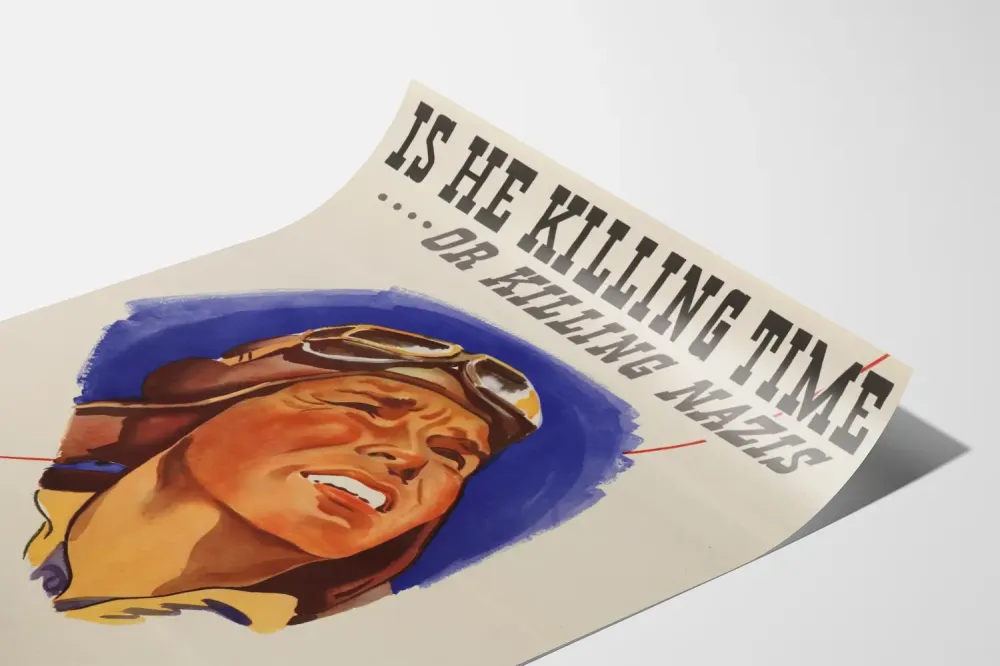Plakat propagandowy z czasów II wojny światowej pilot lotnik