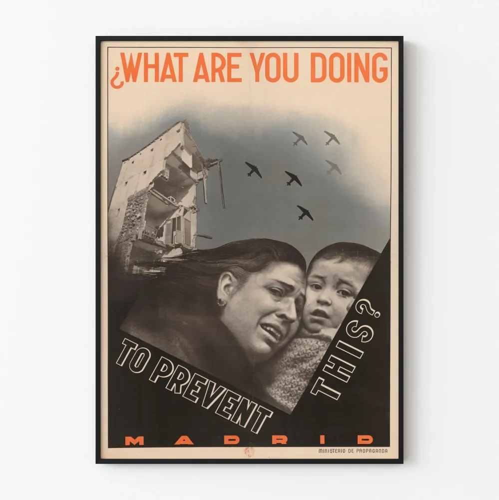 Plakat propagandowy Madryt - Zapobieganie przemocy powietrznej
