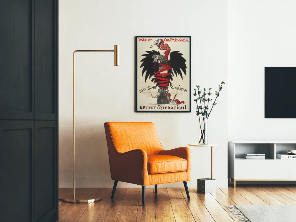 Plakat propagandowy niemieckiej polityki chrześcijańsko-społecznej vintage