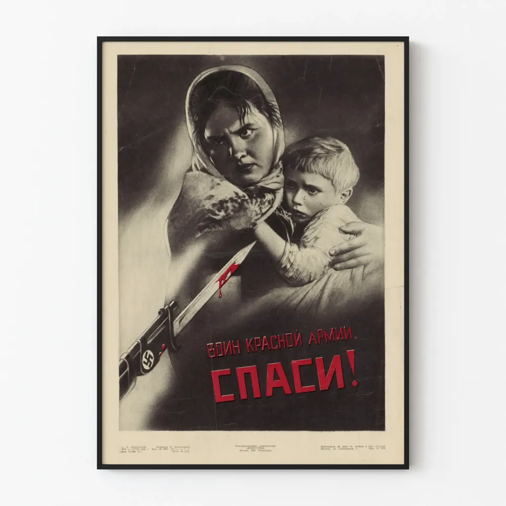 Plakat propagandowy rosyjskiej wojny 1942 ochrona