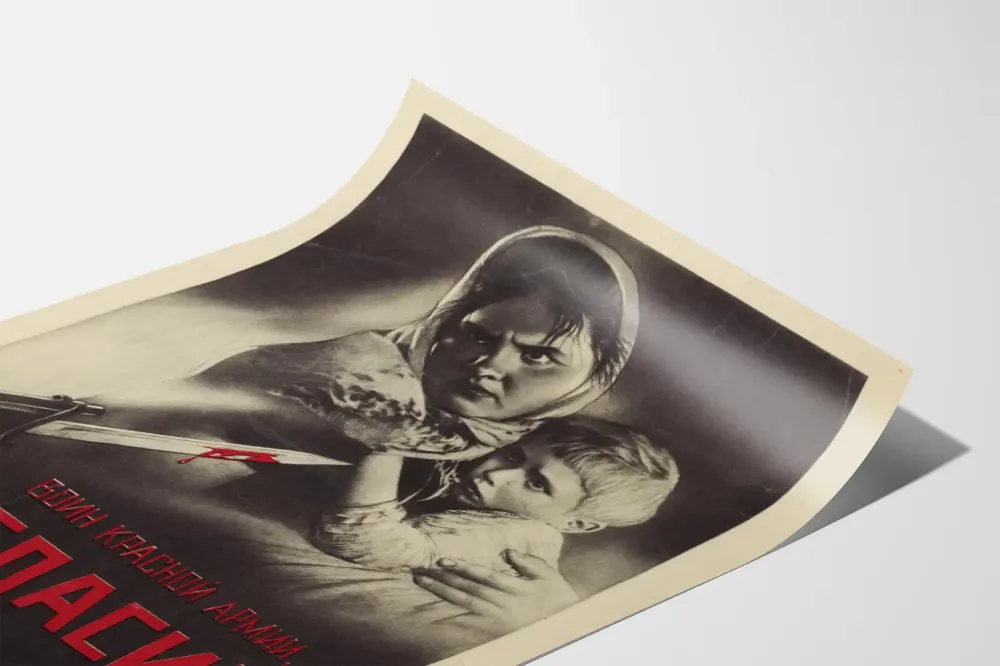 Plakat propagandowy rosyjskiej wojny 1942 ochrona