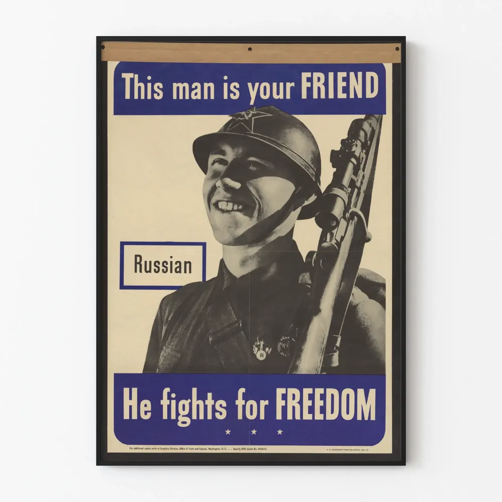 Plakat propagandowy wojsk rosyjskich - historyczna dekoracja ścienna