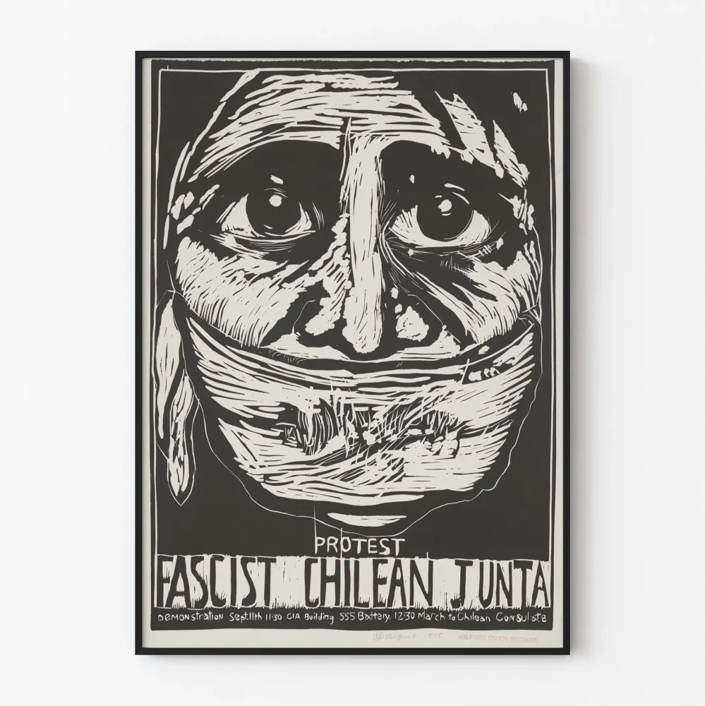 Plakat protestacyjny przeciwko chilijskiej juntzie faszystowskiej
