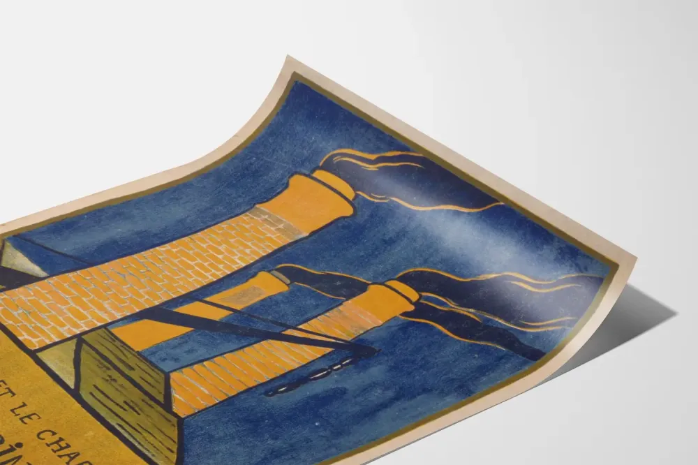 Plakat przemysłowy vintage Cał stal i węgiel dla naszych fabryk