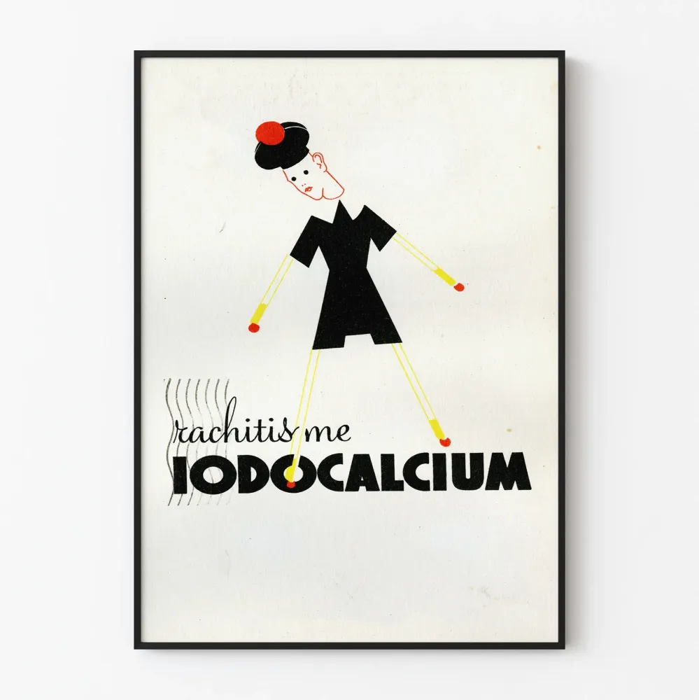 Plakat reklamowy z Iodokalcjum - Retro dekoracja ścienna